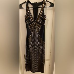 Bebe black studded dress